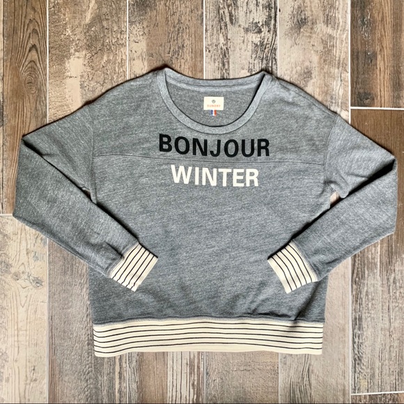 Sundry “Bonjour Winter” Gray Sweatshirt - Picture 6 of 7